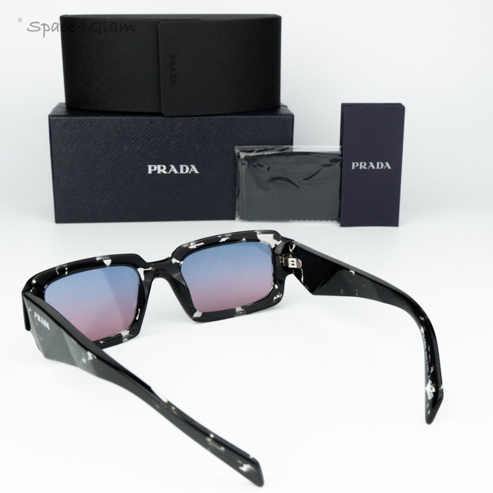 NEW Prada PR27ZS 15O60E Black Tortoise Blue Magenta Square Unisex Sunglasses